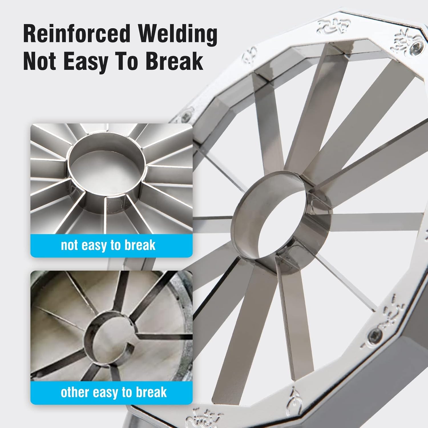 12-Blade Apple Slicer Corer - Stainless Steel Ultra-Sharp Fruit Cutter