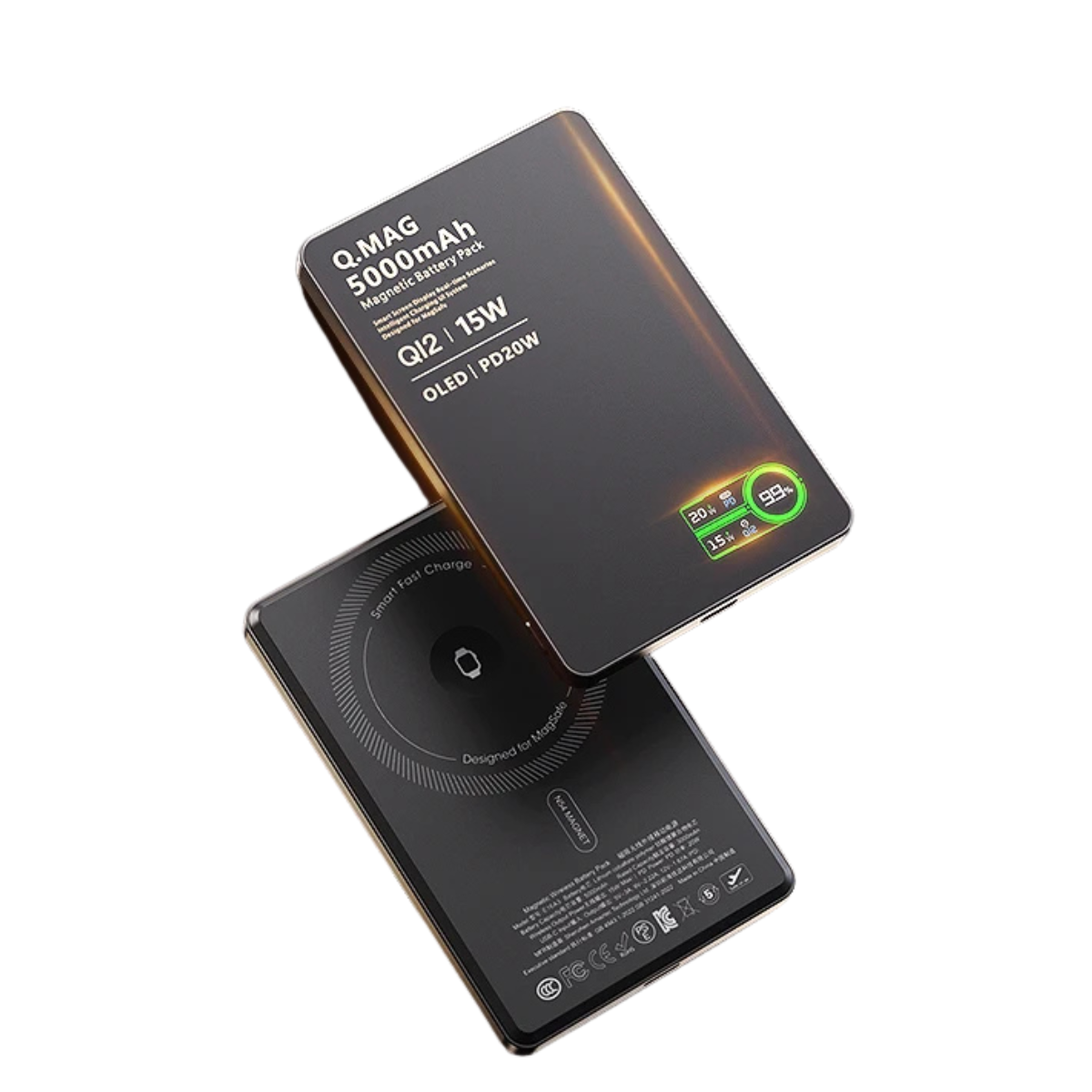 3-In-1 Magnetic Power Bank - Wireless Fast Charging with LCD Display