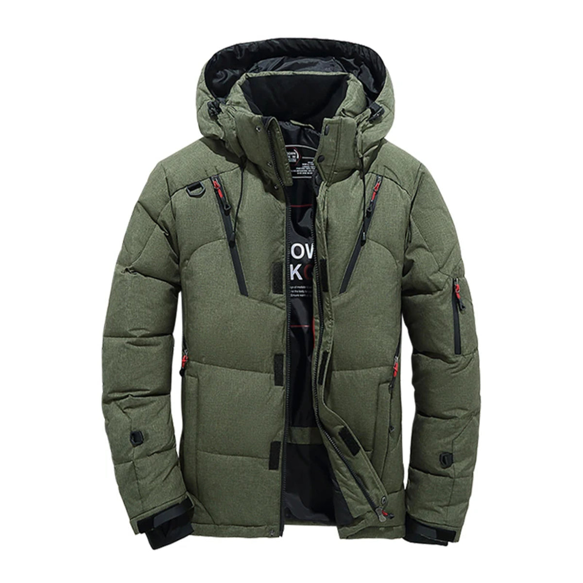 Men's Down Jacket - Hooded White Duck Warm Winter Coat