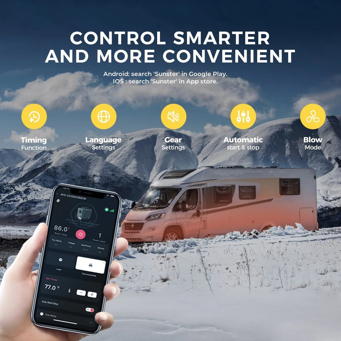 Tb10 8KW Diesel Air Heater - 12v/24v/230v LCD and Bluetooth for Car/rv/camper