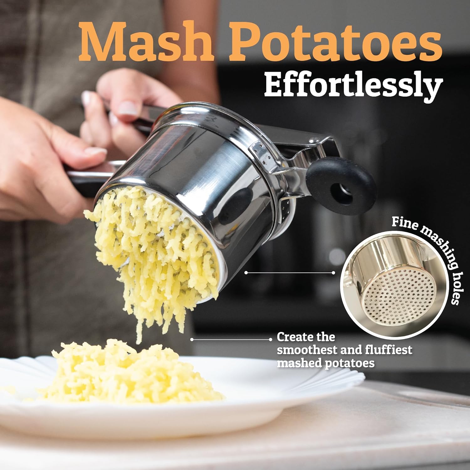Heavy Duty Stainless Steel Potato Masher and Ricer Kitchen Tool