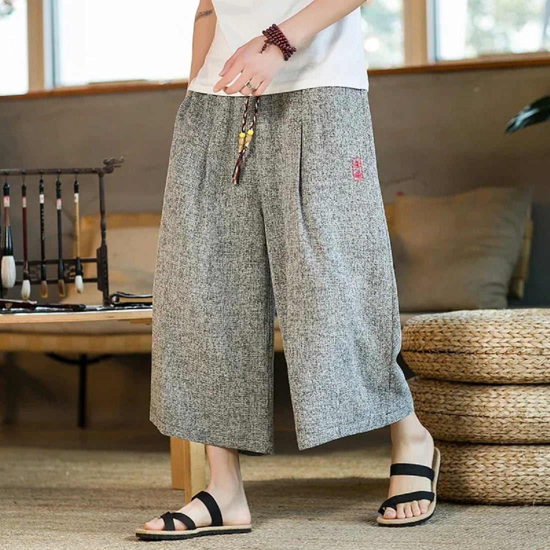 Samurai Kimono Shorts - Japanese Style Wide-Leg Summer Pants