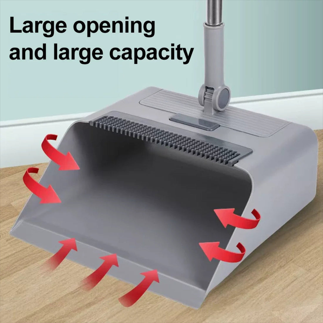 3-In-1 Broom Dustpan Set - Heavy-Duty Floor Cleaning with Hair Catcher