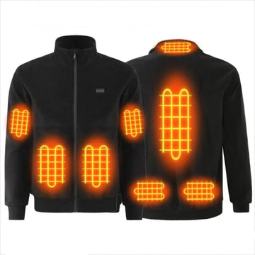 Graphene Heated Fleece Jacket - 8-Zone USB Smart Electric Winter Coat