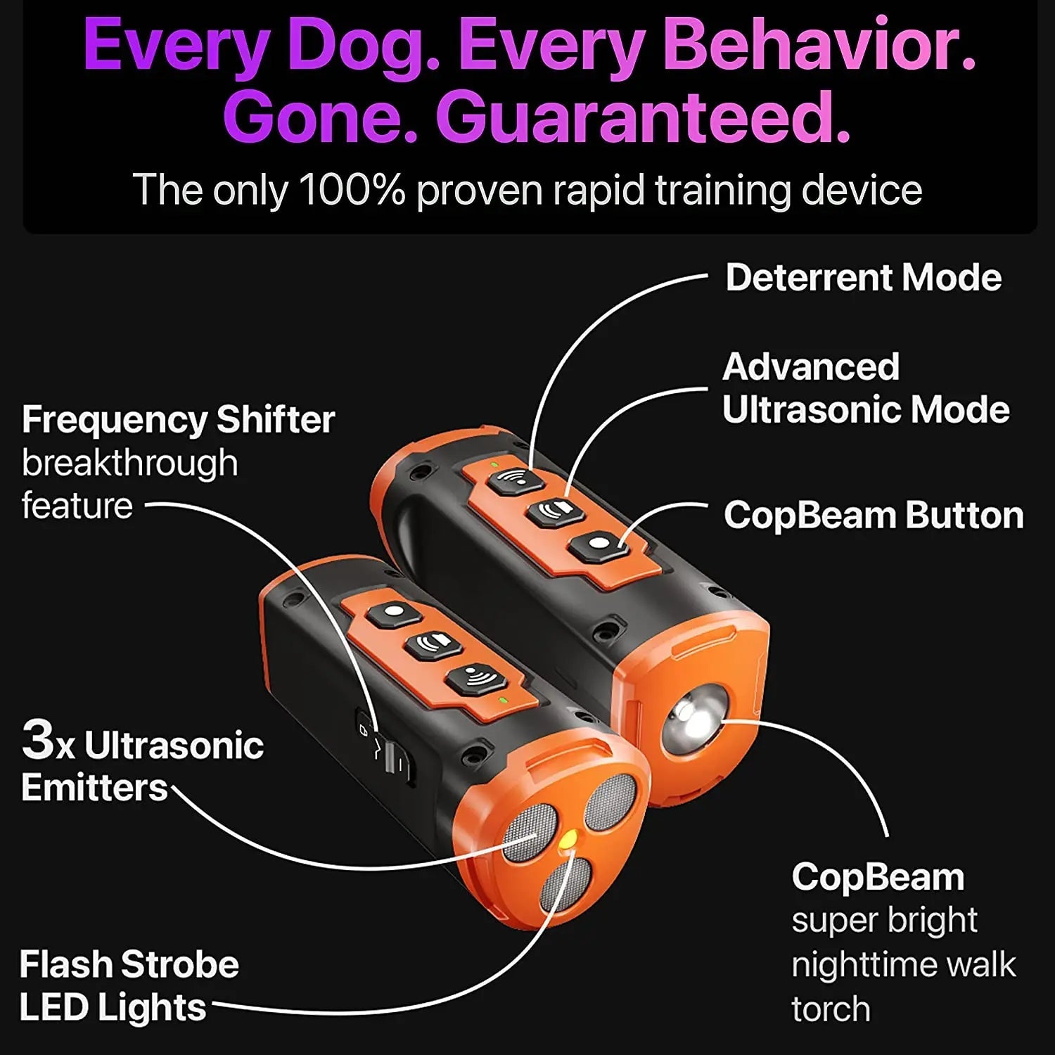 Rechargeable Ultrasonic Dog Trainer Anti-Bark Deterrent Device