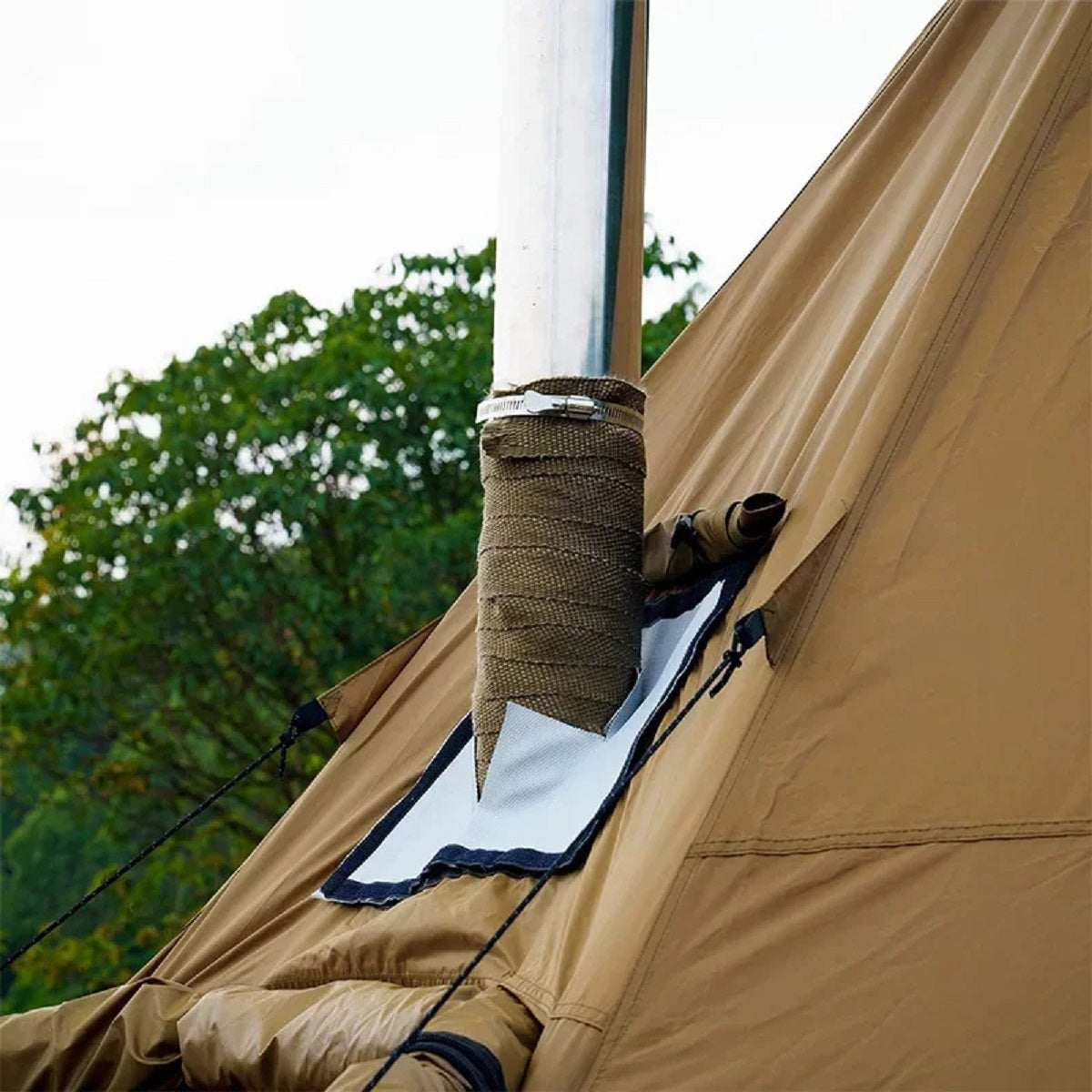 Fireproof Stovepipe Wrap - Heat-Resistant with Clamps for Tent Stoves
