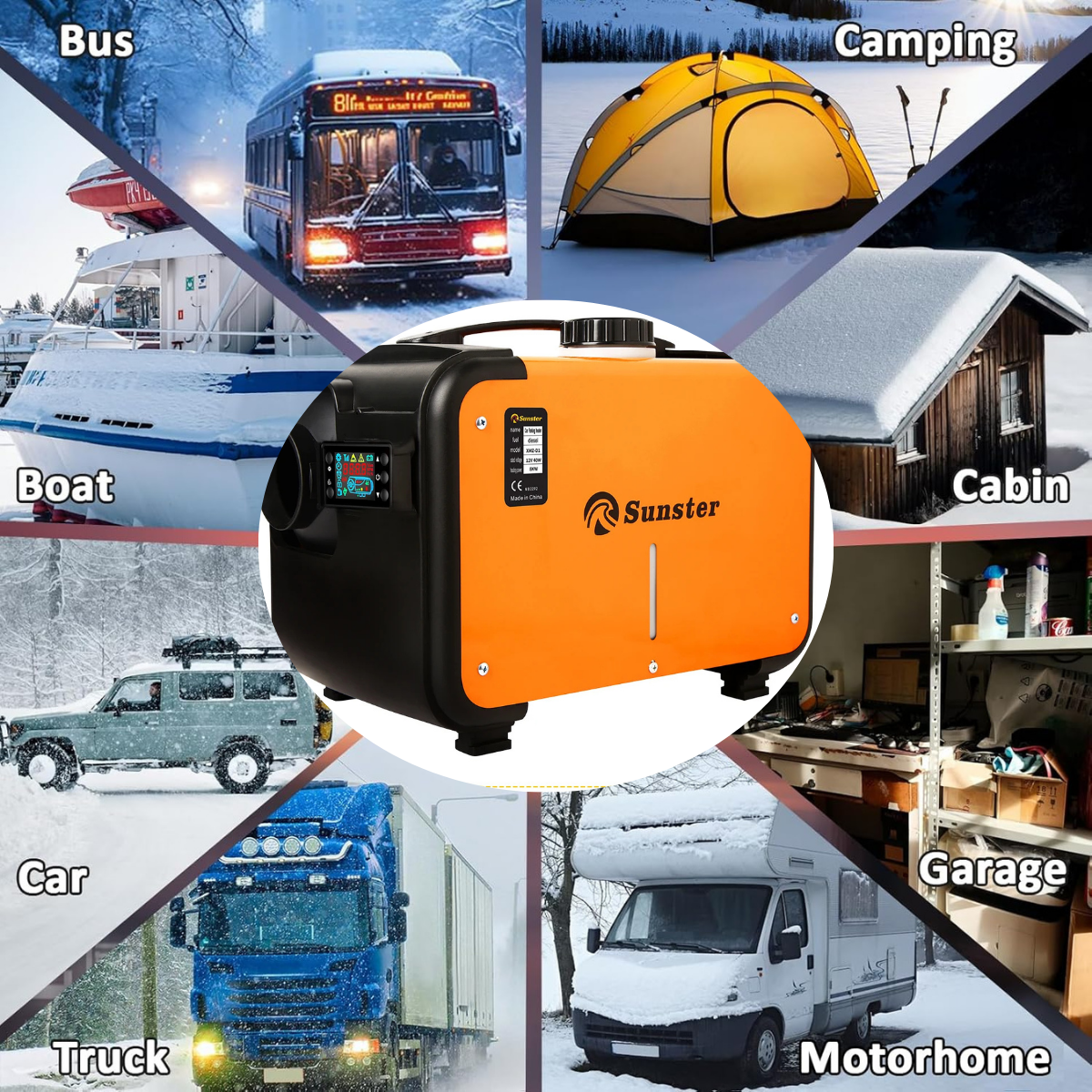8KW Diesel Heater - 12V Car Parking with LCD and Silencer