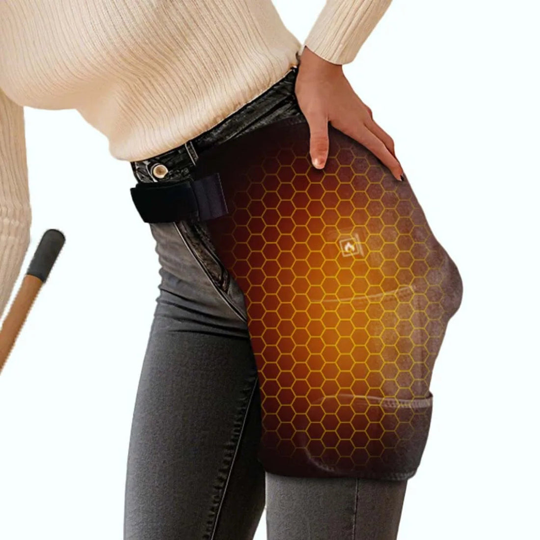Heated Hip Support Brace - Cordless Massager for Sciatica and Back Pain