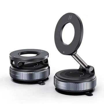 Magnetic Car Phone Holder - Foldable Vacuum Mount, Multi-Angle Adjustment