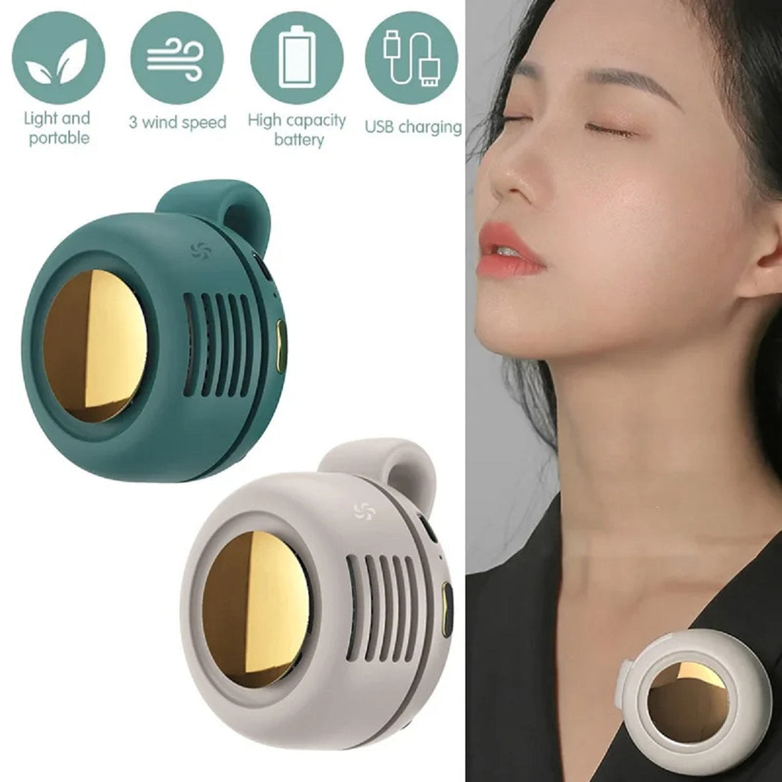 Portable Bladeless Waist Fan - Silent Mini Clip-On for Outdoors