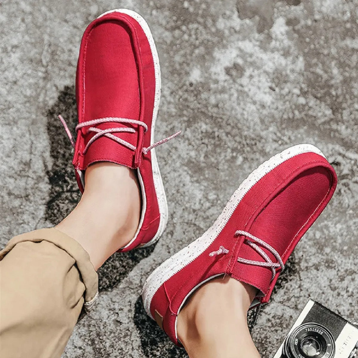Men's Casual Canvas Loafers - Lightweight Breathable Driving and Boat Shoes