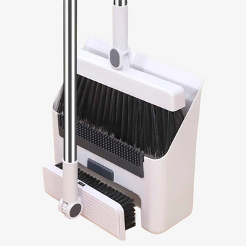 3-In-1 Broom Dustpan Set - Heavy-Duty Floor Cleaning with Hair Catcher