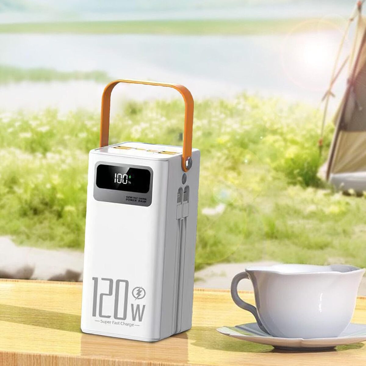 120W Power Bank - Built-In Cable Fast Charging Portable Charger