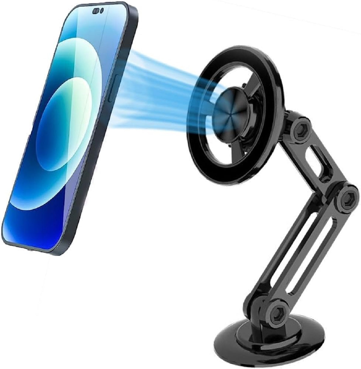 720° Magnetic Car Phone Holder - Metal Air-Vent Mount and Foldable Stand