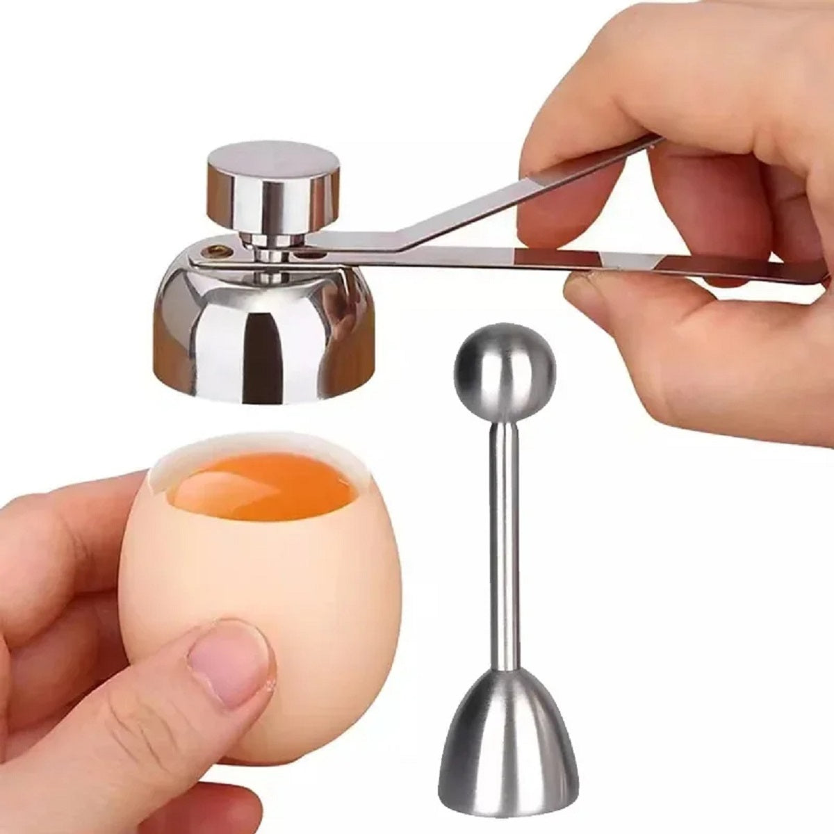Stainless Steel Eggshell Cutter - Double-Head Egg Topper Tool