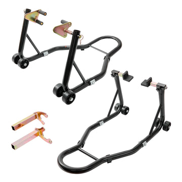 Motorcycle Front & Rear Stand - 850LBS Heavy-Duty Lift Combo