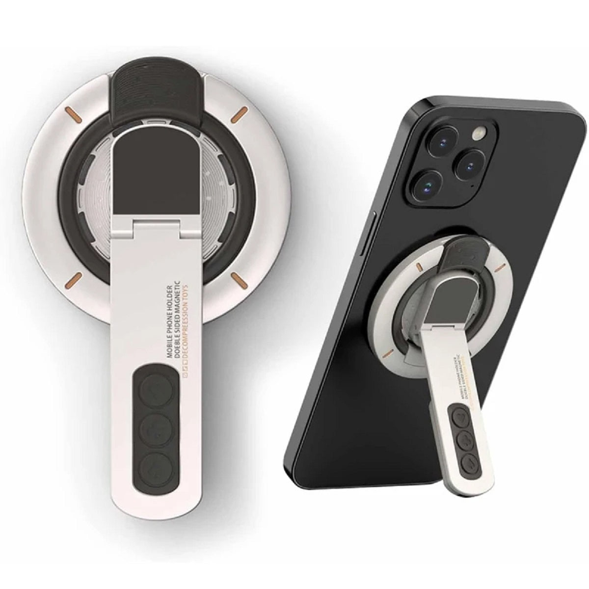 3-In-1 Magnetic Phone Grip Stand - Double-Sided Ring Holder for iPhone