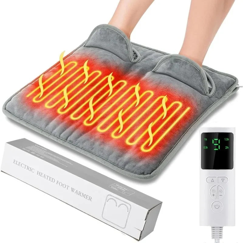 Heated Foot Warmer - Electric Heating Pad Cushion for Men and Women