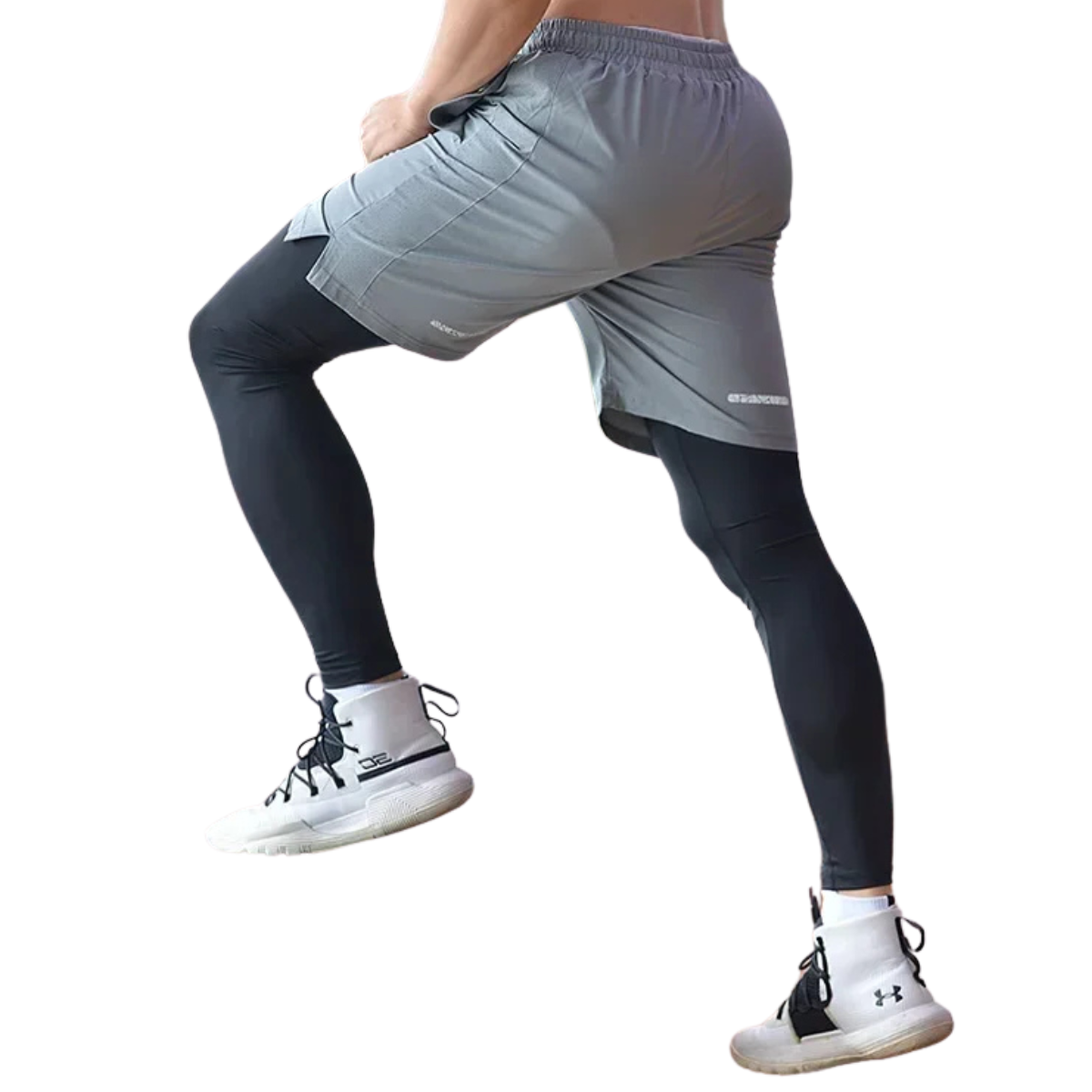 Men's 2-In-1 Running Pants - Gym Workout Training Athletic