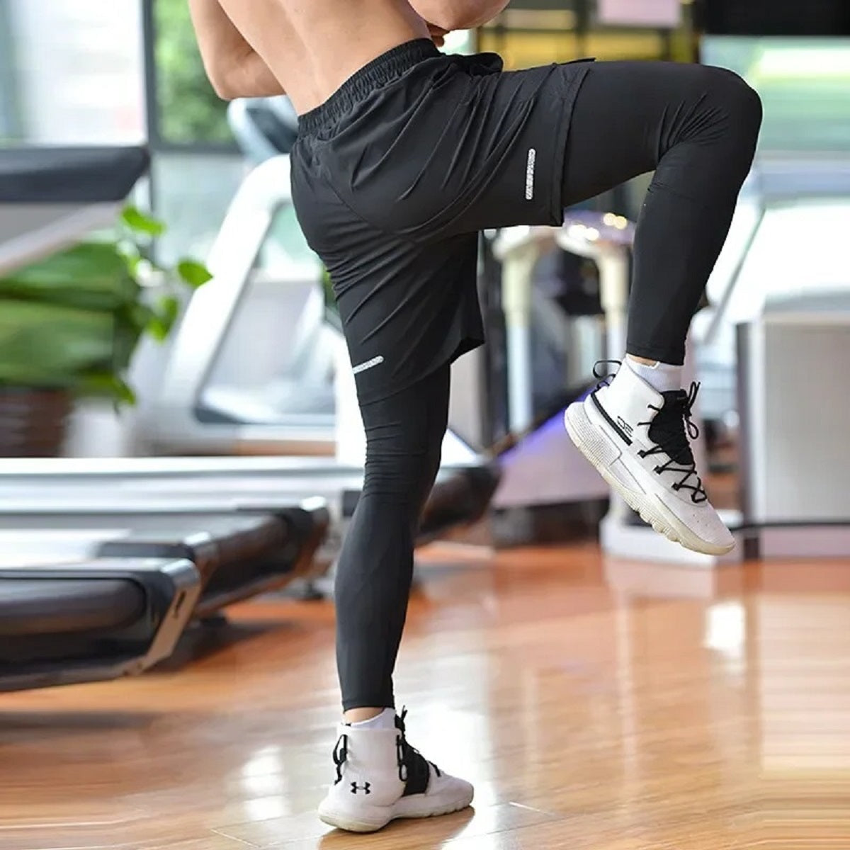 Men's 2-In-1 Running Pants - Gym Workout Training Athletic