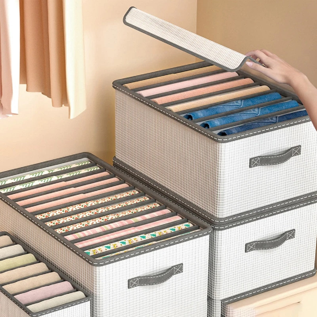 PP Closet Clothes Organizer - Multi-Grid Storage Box for Wardrobe