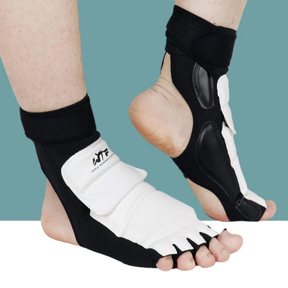 Taekwondo Foot Gloves - Leather Ankle Protector Sparring Gear for Kids