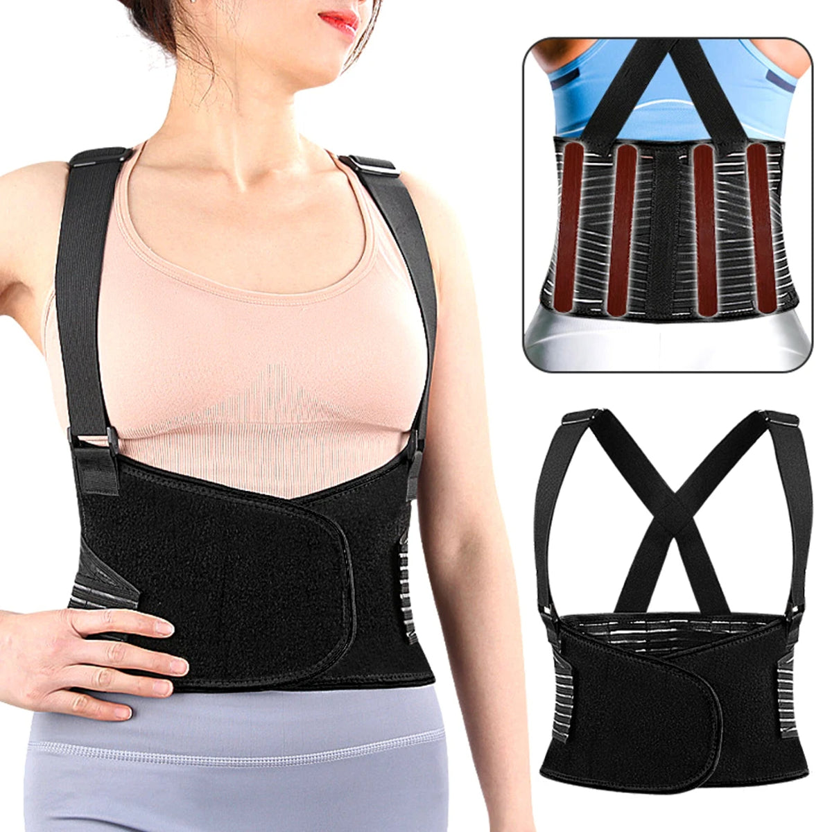 Back Support Belt - Adjustable Lumbar Brace for Heavy Lifting and Lower Pain Relief