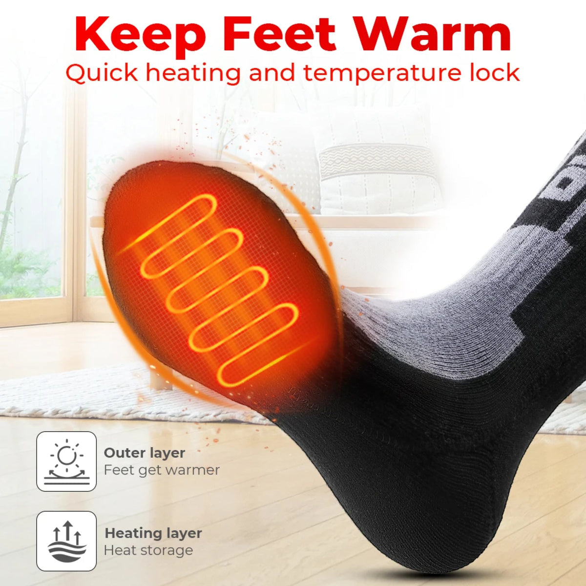 Heated Socks - Remote Control Rechargeable Electric Thermal Winter