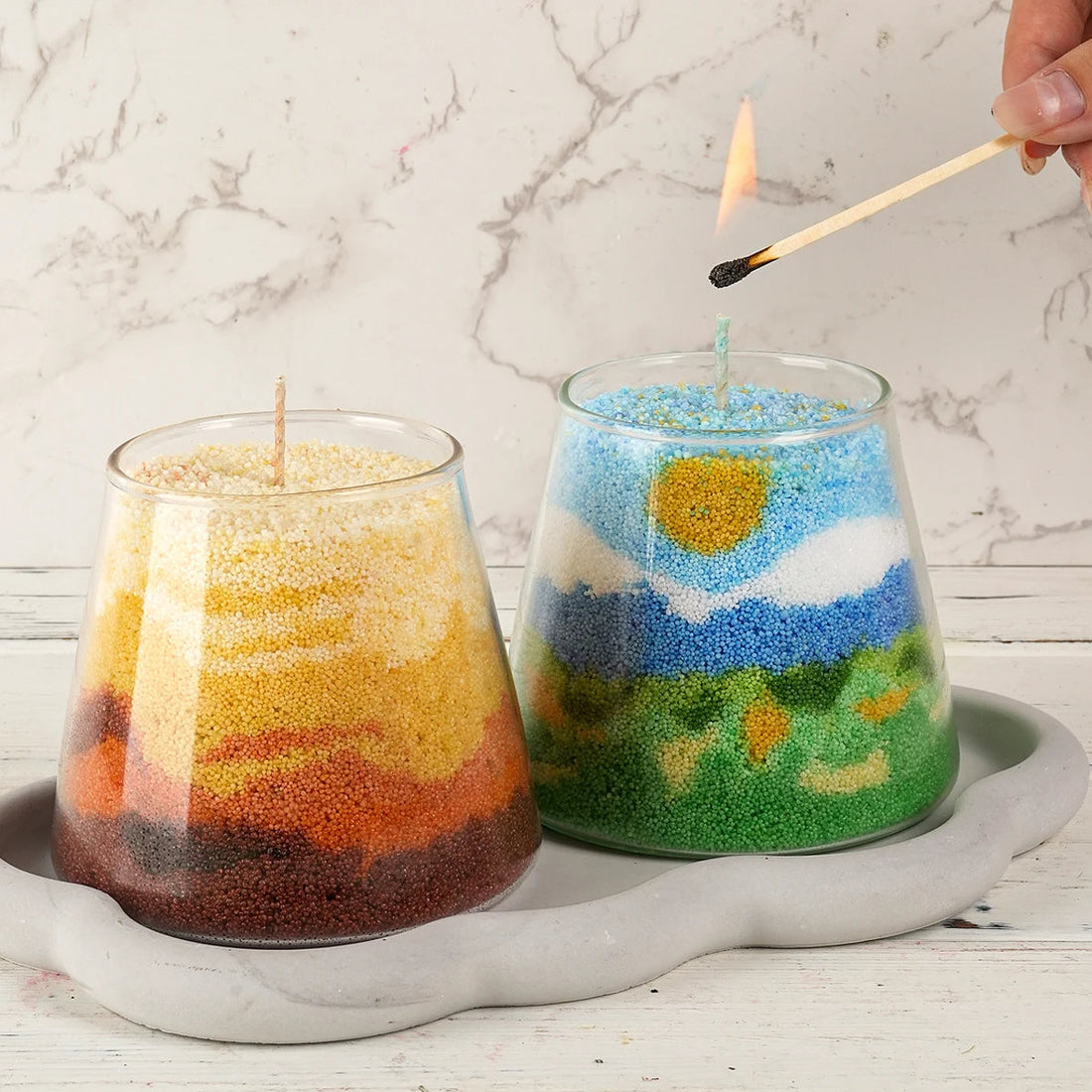 White Sand Wax - Ice Flower DIY Candle Snowflake Pearls