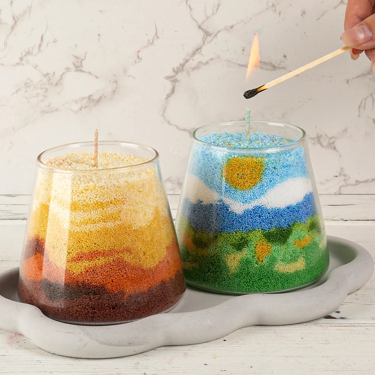 White Sand Wax - Ice Flower DIY Candle Snowflake Pearls