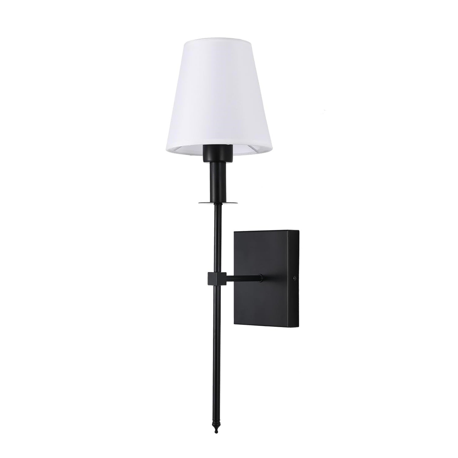 Vintage Industrial Wall Lamps with White Fabric Shade