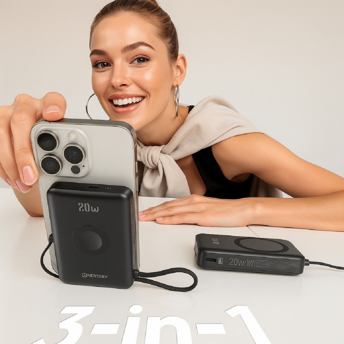 Wireless Power Bank - Portable Charger for iPhone & Apple Watch