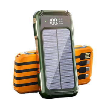 4-in-1 Solar Power Bank - Fast Charging Mobile Battery with LED Light