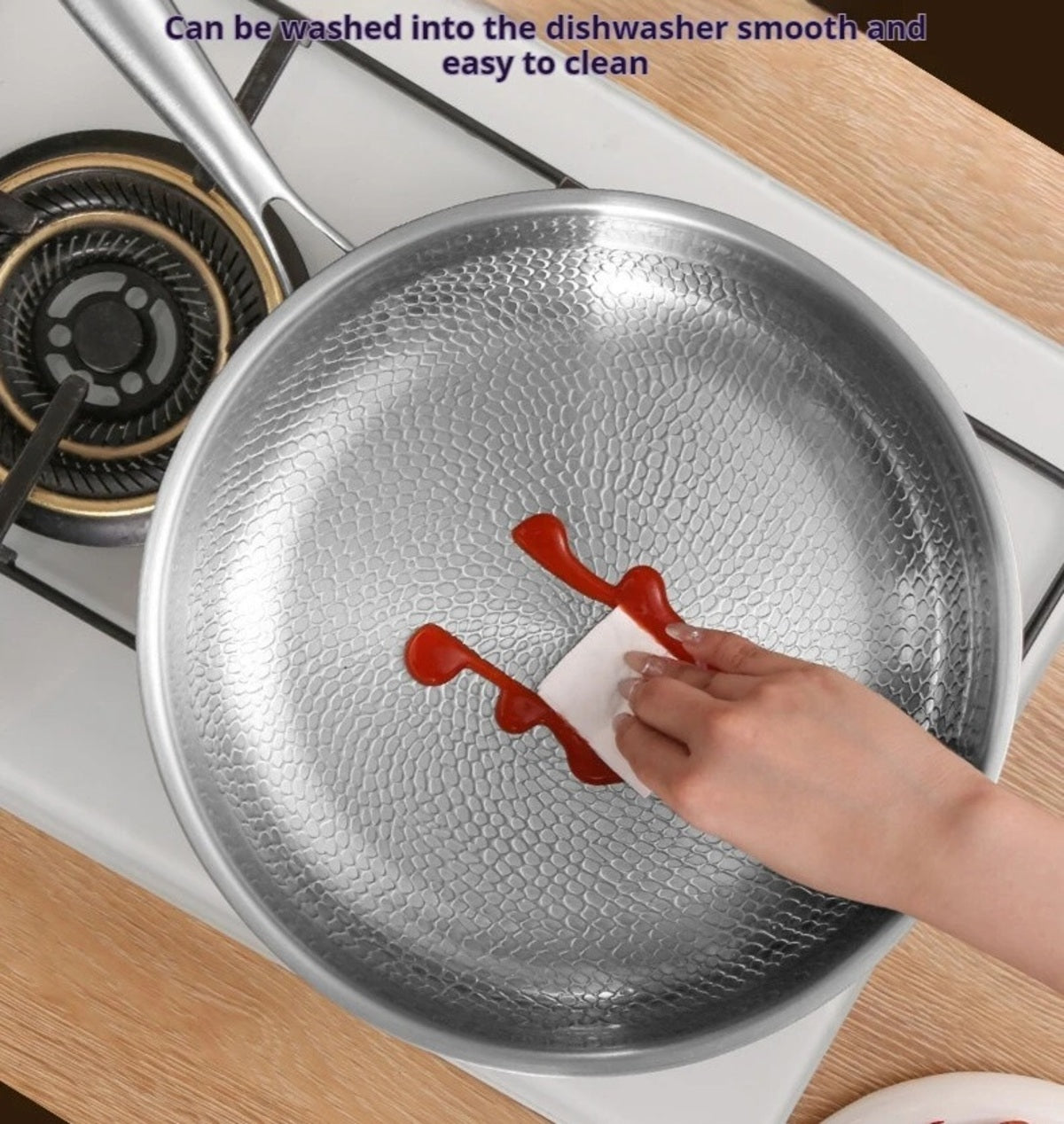Titanium Frying Pan - Uncoated Non-Stick Hammer-Pattern Cookware