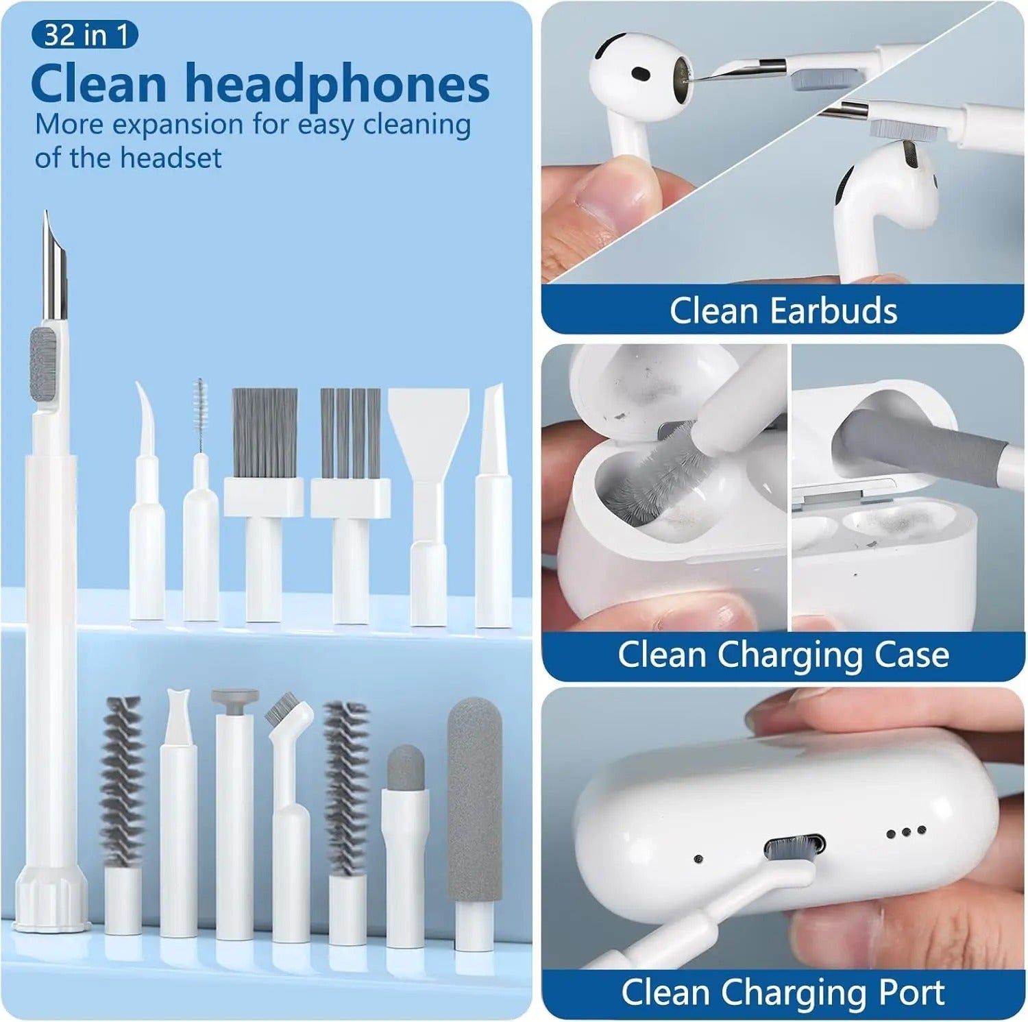 32-In-1 Electronics Cleaning Kit - Laptop Phone Keyboard and Headphones