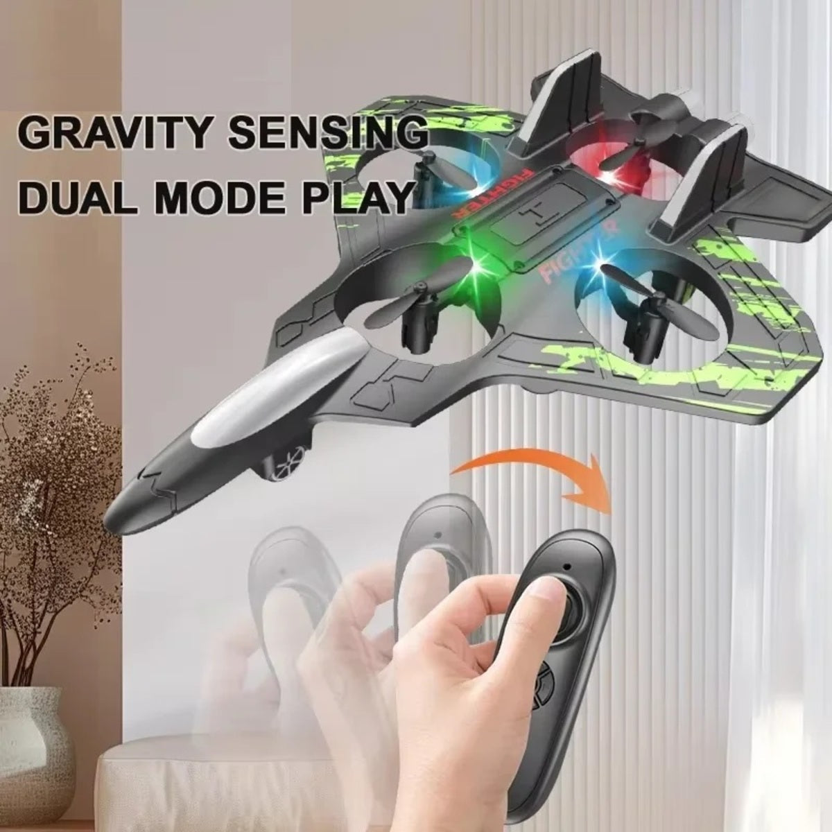 2.4G RC Foam Glider Aircraft - Remote Control Stunt Plane with LED Lights