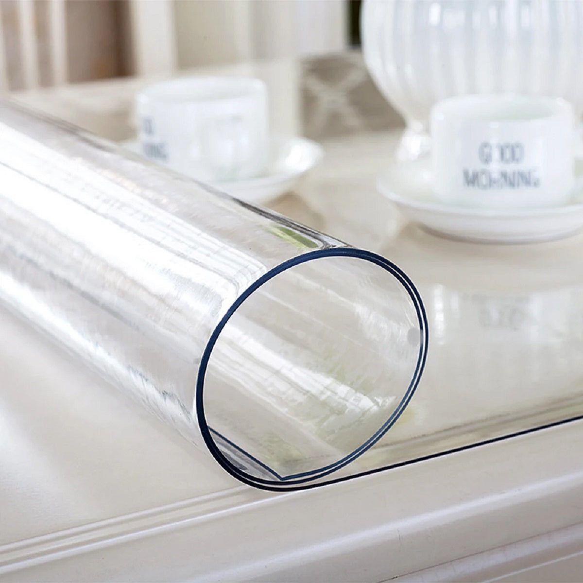 PVC Transparent Tablecloth - Waterproof Oil-Proof Protective Mat
