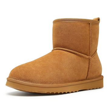 Women's Winter Mini Boots - Fur Lined Suede Non-Slip Ankle Snow
