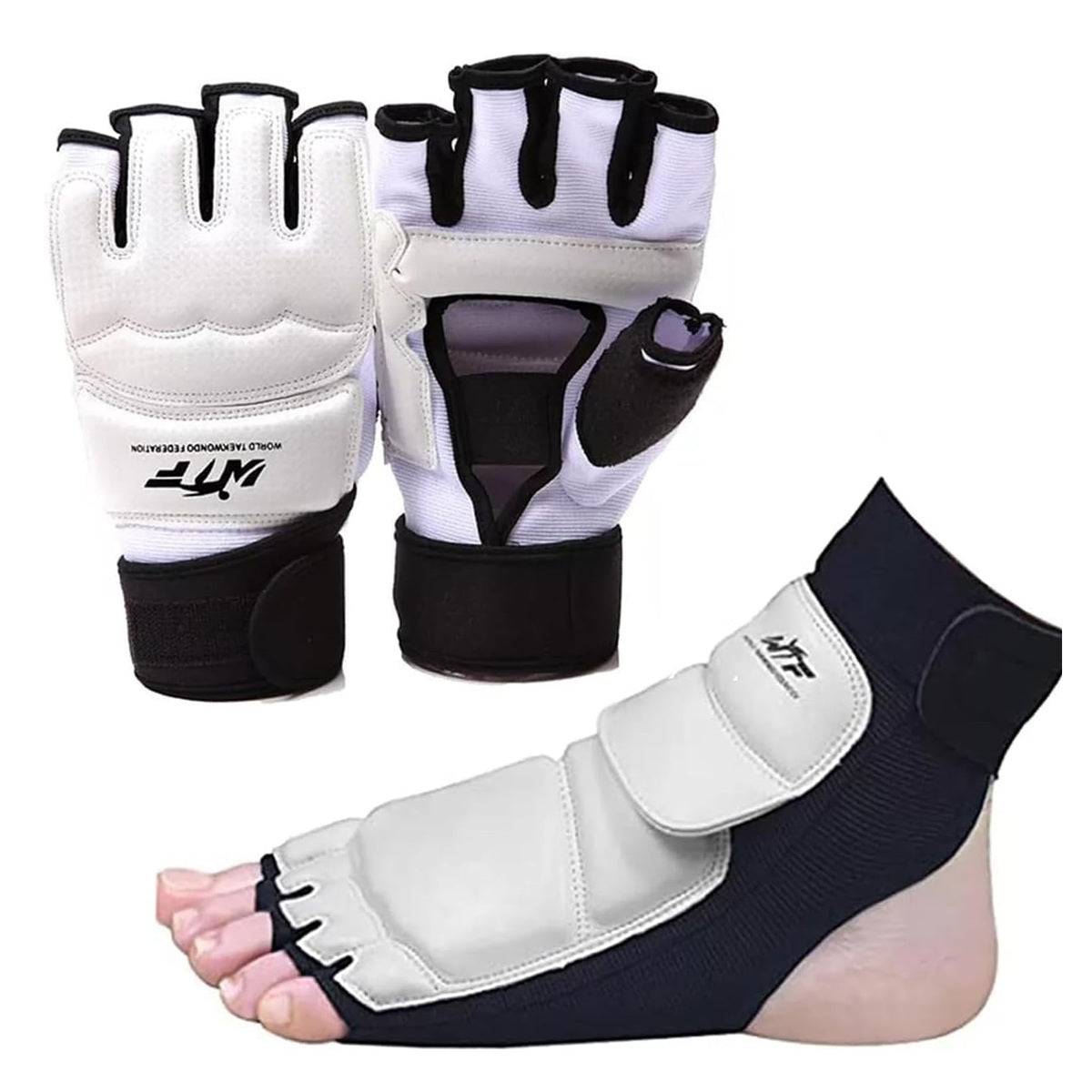 Taekwondo Foot Gloves - Leather Ankle Protector Sparring Gear for Kids