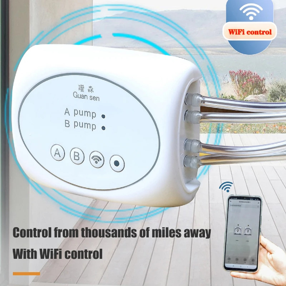 WiFi Smart Irrigation Controller - Automatic Drip Watering System with Mobile App Timer