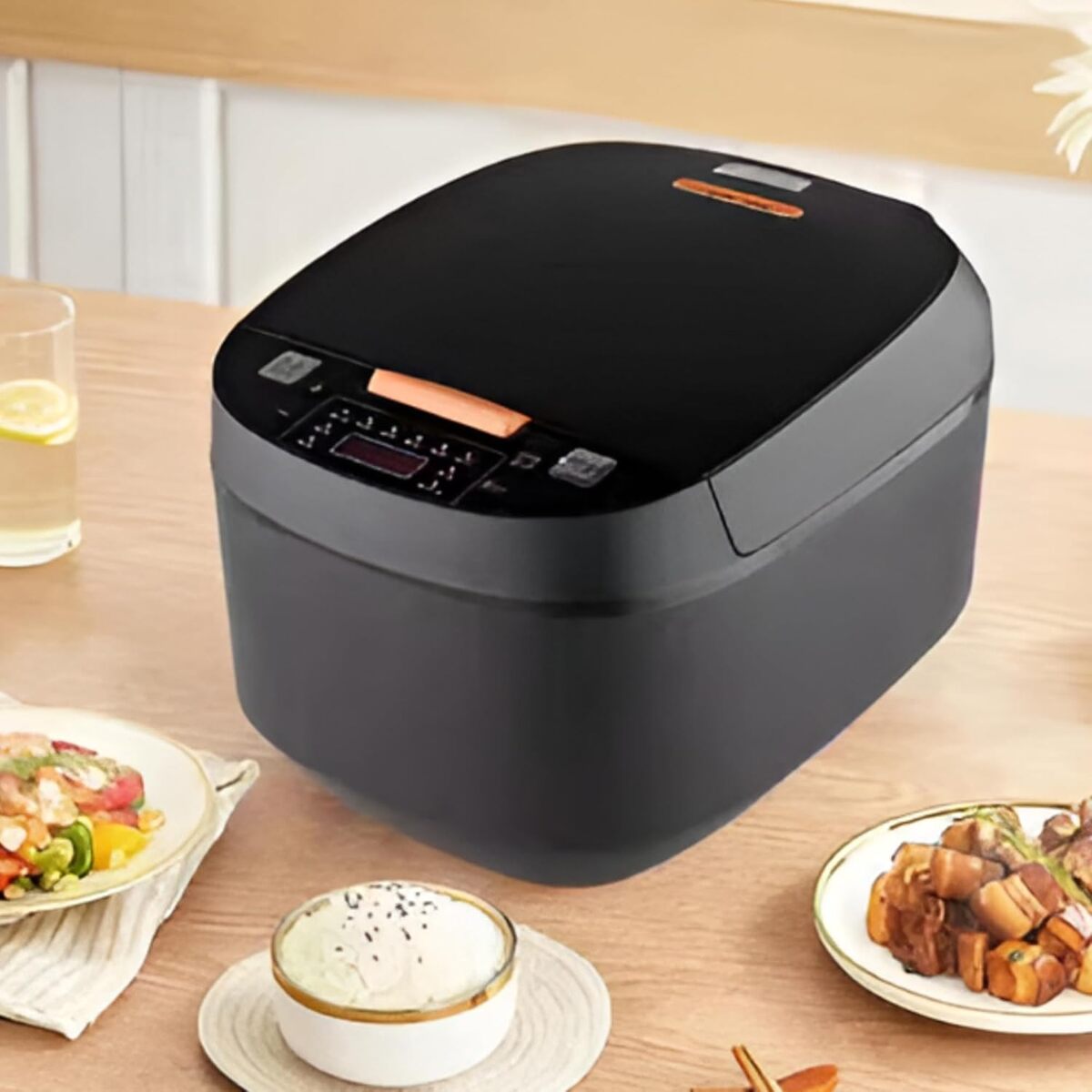 5 qt Electric Rice Cooker - Multi-Functional Steamer with Non-Stick Pot and LCD Display