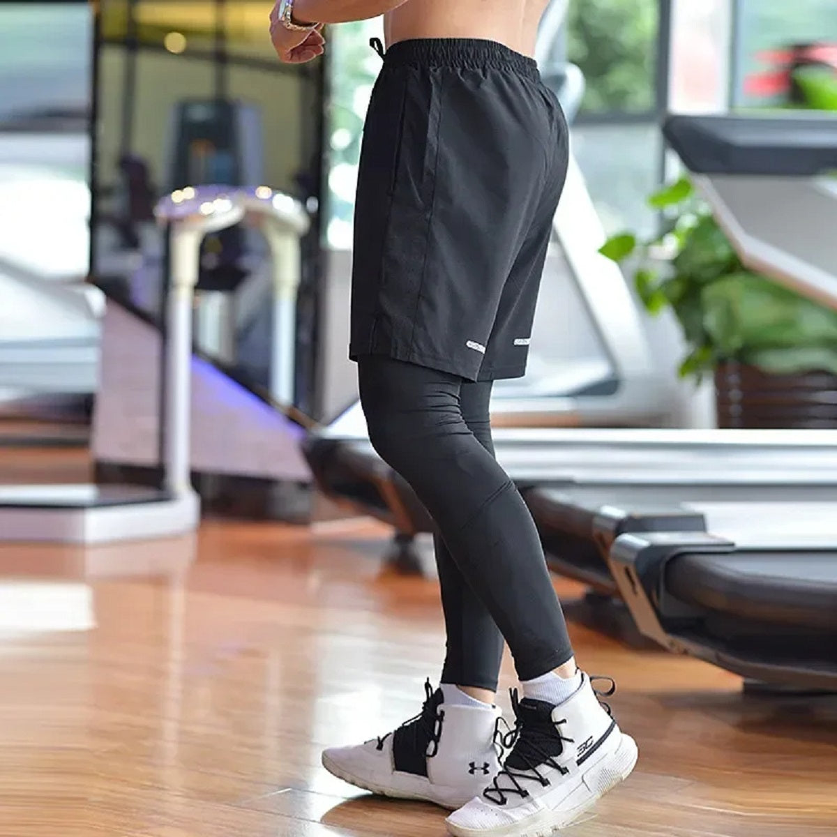 Men's 2-In-1 Running Pants - Gym Workout Training Athletic