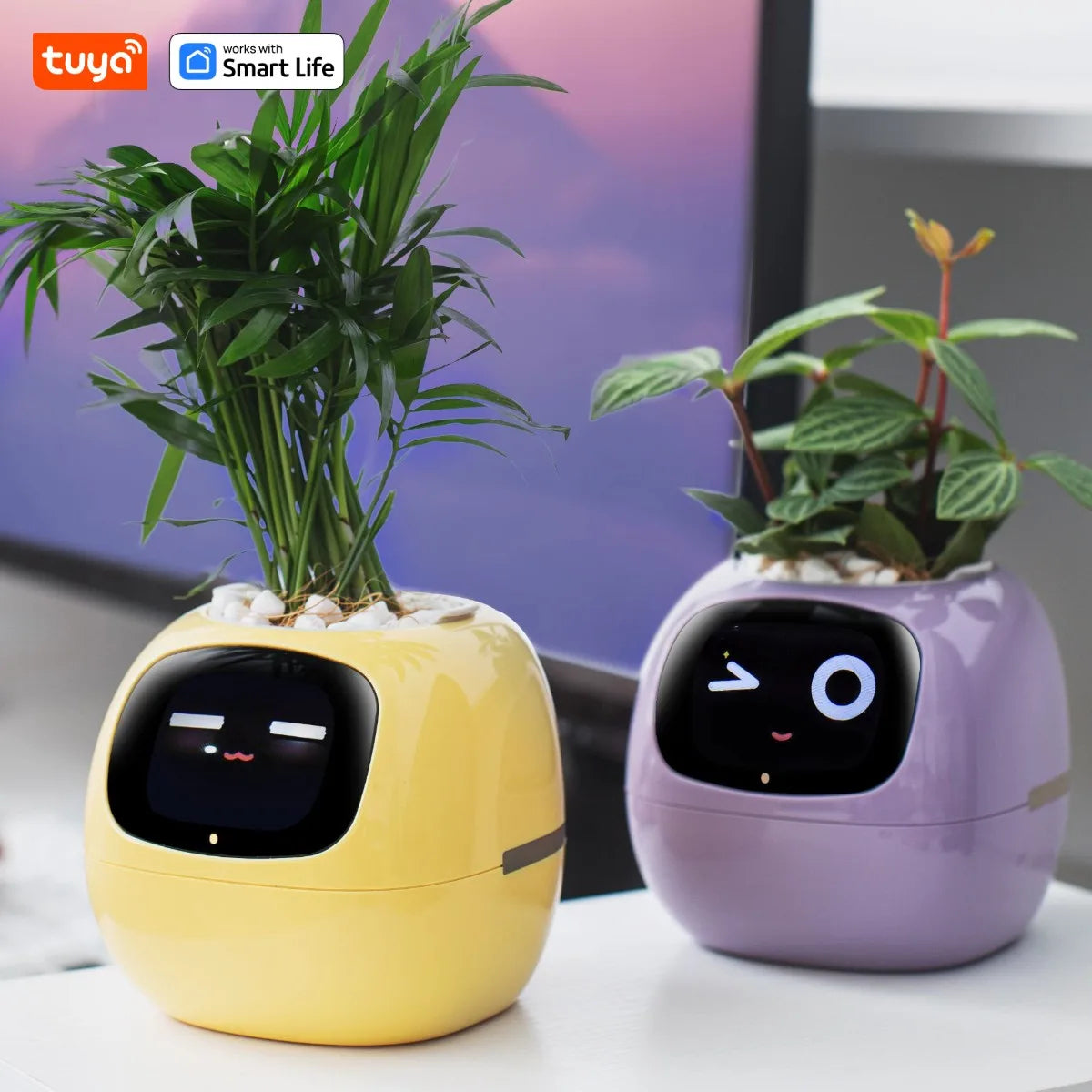 Ai Smart Flowerpot - Interactive Planter with Sensors and Expressive Animations for Indoor Decor