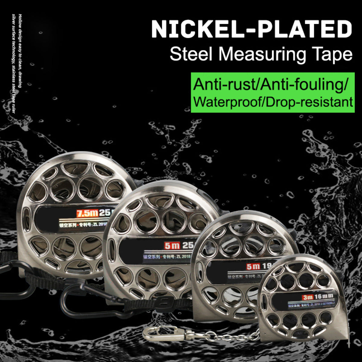 Metric Tape Measure - Stainless Steel Retractable Ruler Anti-Corrosion Hollow Design Tool