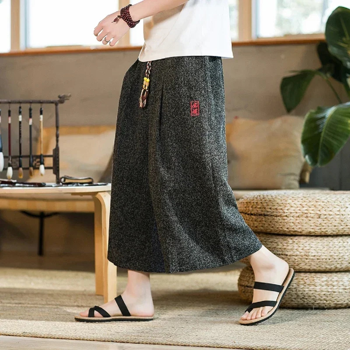 Samurai Kimono Shorts - Japanese Style Wide-Leg Summer Pants