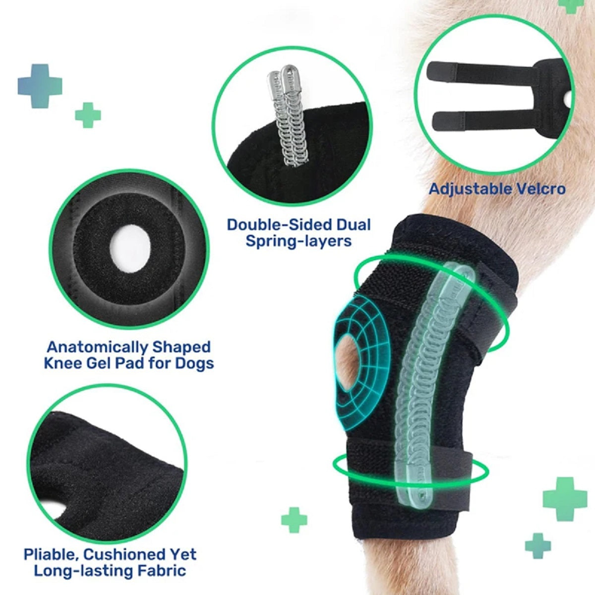 Dog Hock Joint Support Wrap - Breathable Injury-Recovery Knee Brace