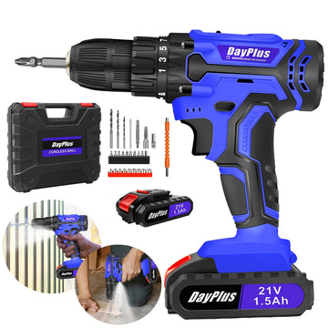Cordless Drill and Screwdriver Kit - 45NM Electric with LED for Home DIY