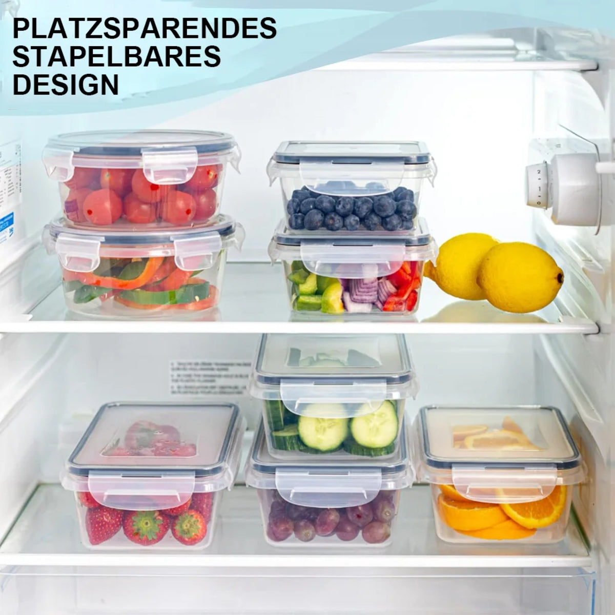 12-Piece Refrigerator Storage Box Set - Transparent Food Containers with Lids