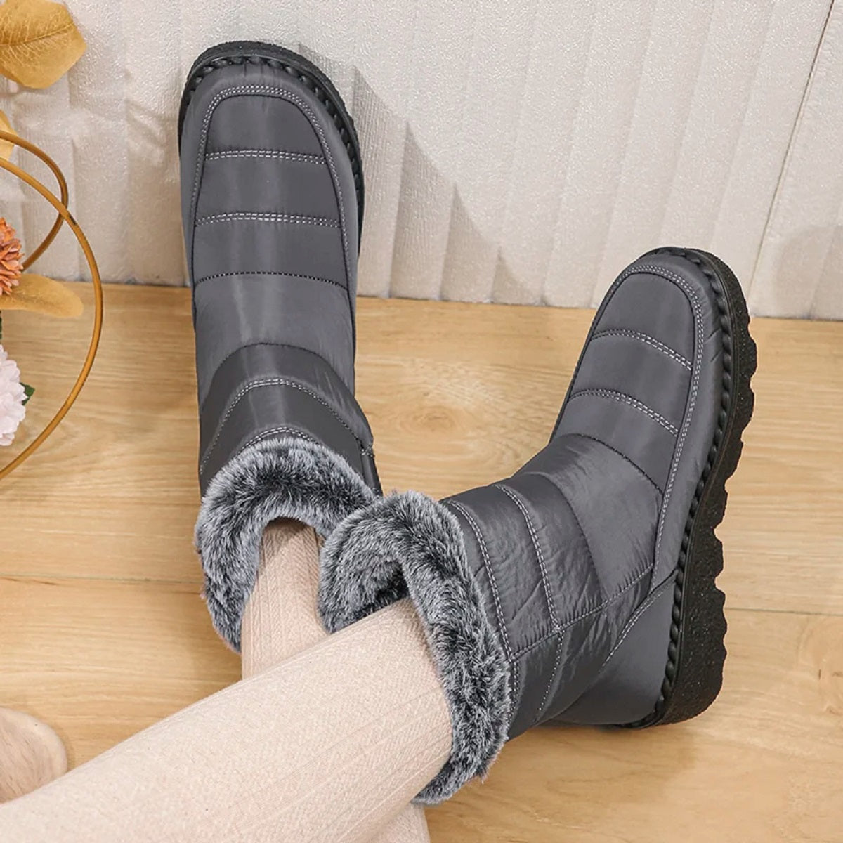 Women's Warm Plush Ankle Winter Snow Boots