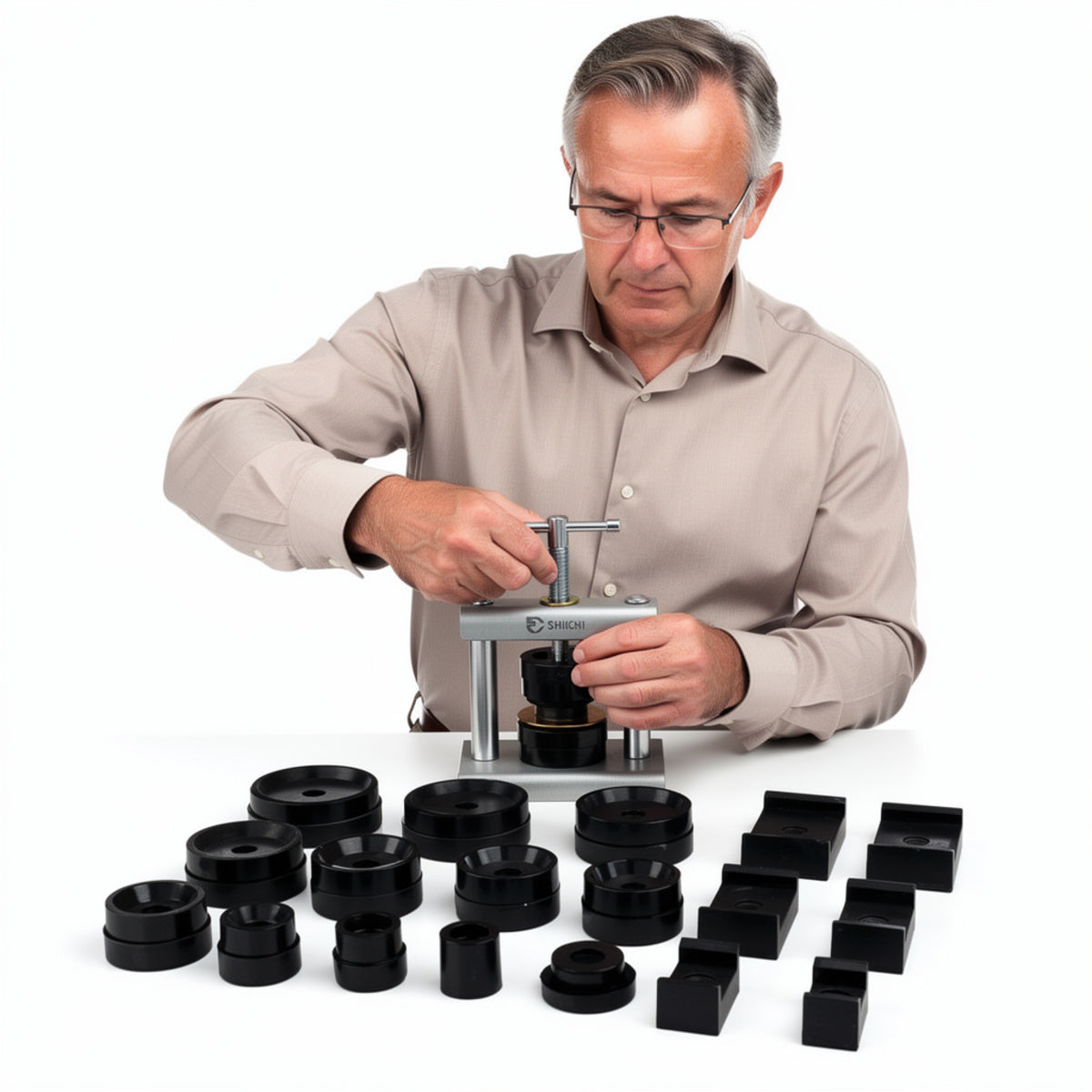 Watch Case Press Tool Set - 18-Piece Back Closing Fitting Dies Kit